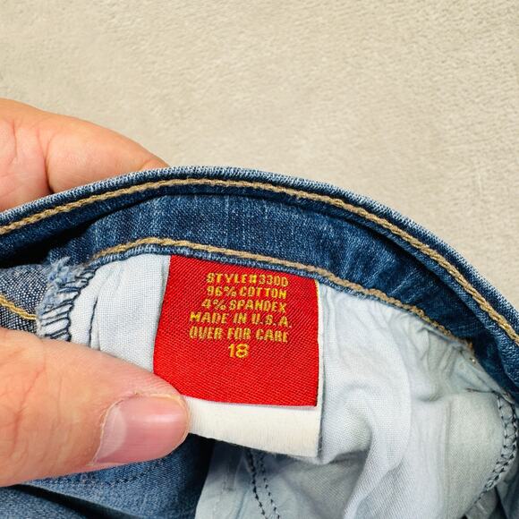 VTG NYDJ Jeans Womens 18 Med Wash Blue Denim Marilyn Straight High Rise USA Made - Picture 4 of 13